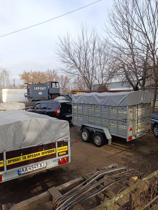 Прокат причепів одноосних, двоосних та лафетів