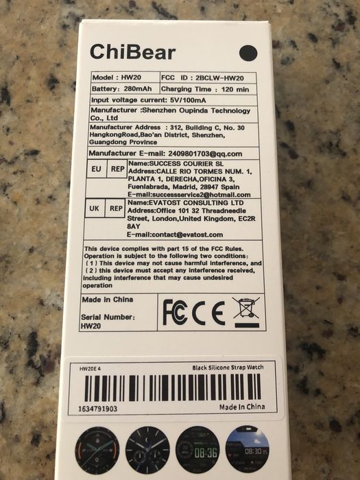 Smartwatch HW20 novo