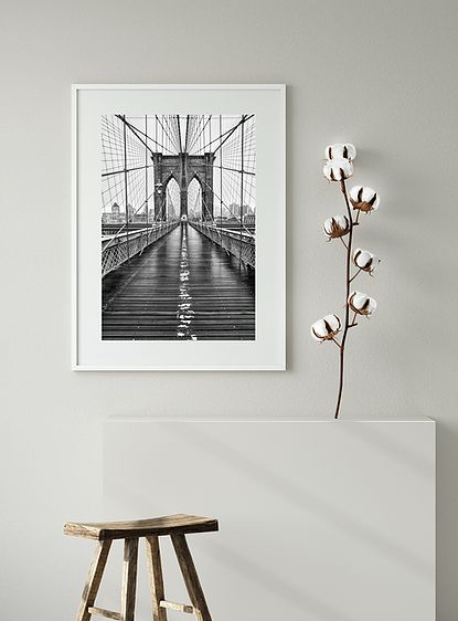 Plakat USA Nowy Jork Brooklyn Bridge czarno-biały black&white loft