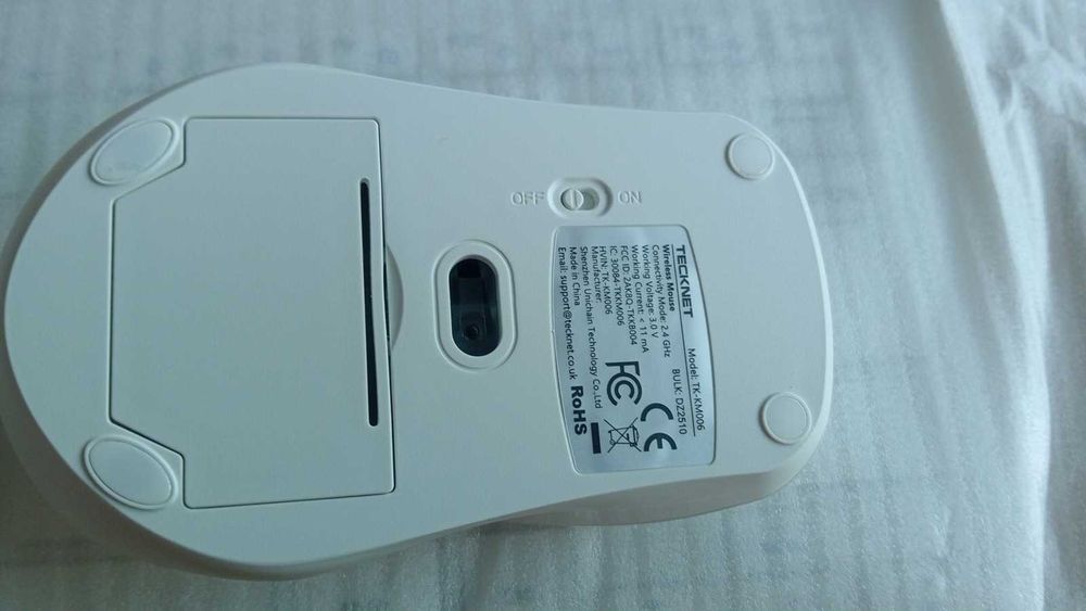 Kit Teclado e Rato Sem Fios TECKNET TK-KM006 Branco Novo