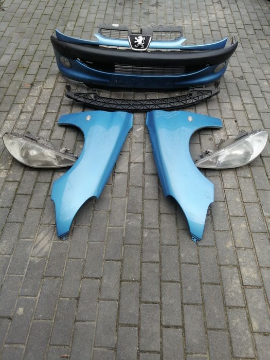 Peugeot 206 przód maska zderzak lampy błotniki pas do kod KNYC