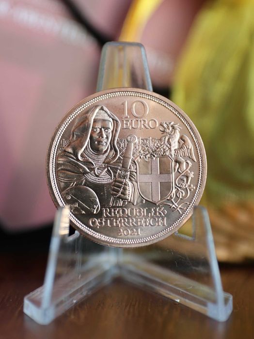 Áustria Moeda 10 € Cobre 2021 - Com Cota de Malha e Espada - Irmandade