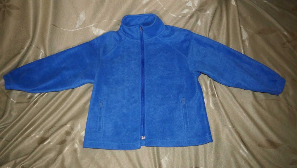 Kurtka polarowa jesienna bluza polar zamek niebieski 122 / 128 134