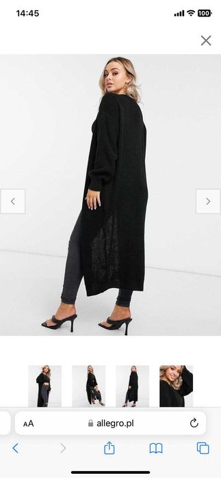Długi czarny sweter Femme Luxe rozm. M
