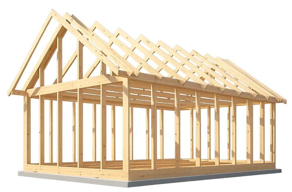 Konstrukcja szkieletowa drewniana domku Poddasze 4,8m / 6,2m
