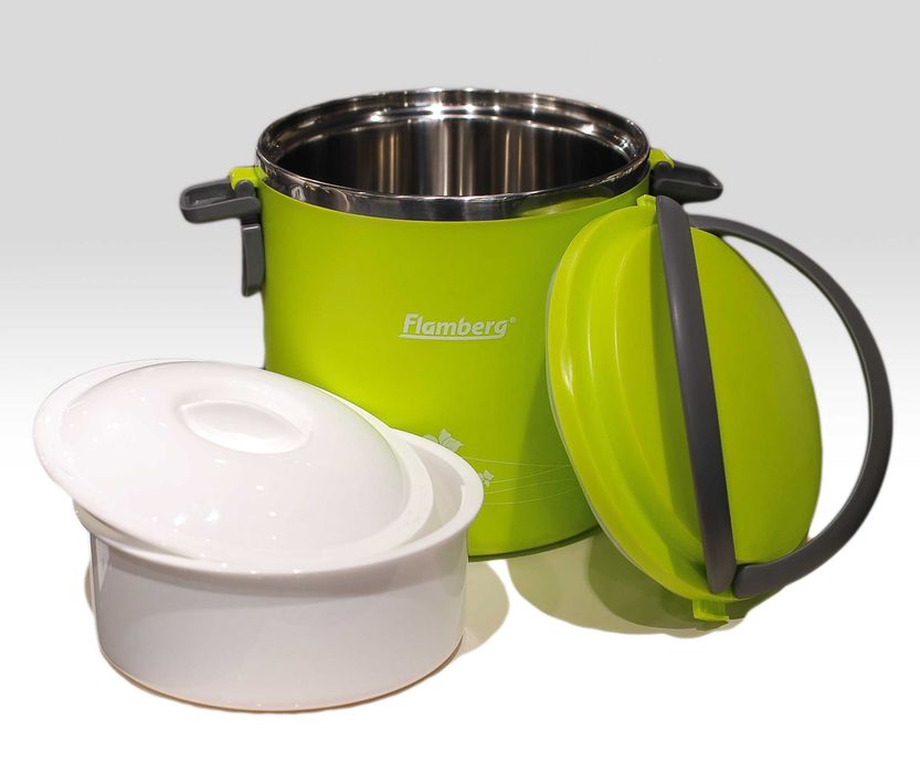 Контейнер для пищи 1,8 л с пластиковым контейнером (580 мл) Flamberg
