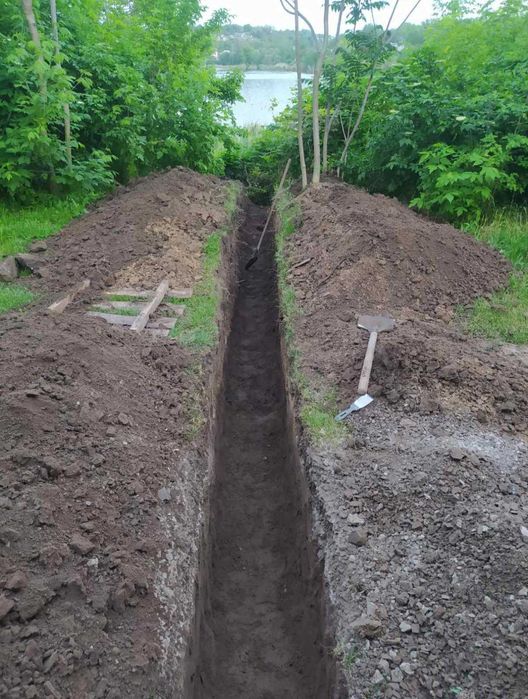 ЗЕМЕЛЬНЫЕ ЗЕМЛЯНЫЕ работы водопровод канализация сливные ямы  траншеи