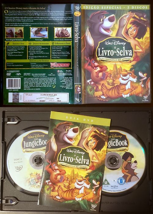 DVD infantis: O Livro da Selva, Os Robinsons, O Jardim dos Amigos