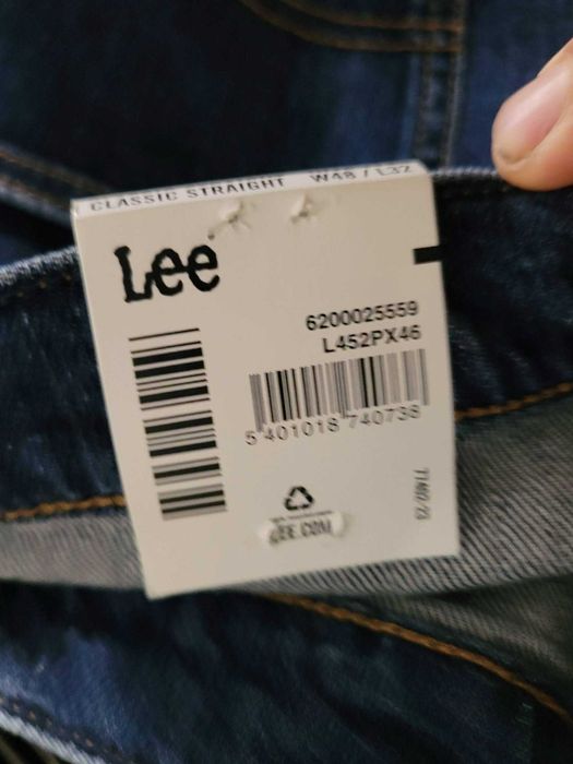 dżinsy Lee Brooklyn Straight W48 L32 granatowe Big Size z metką