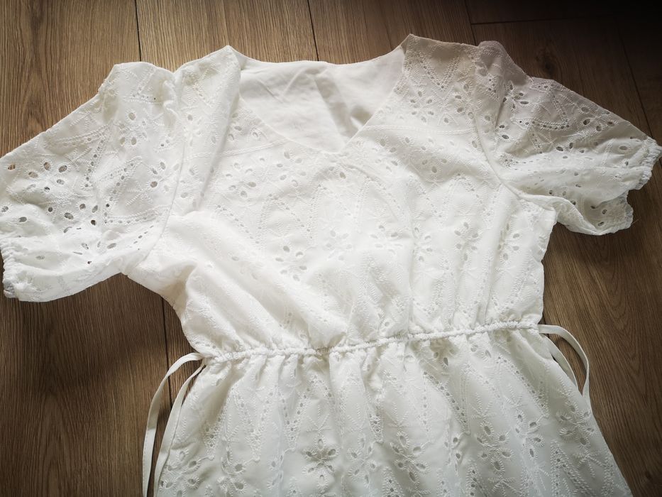 Nowa biała sukienka koronka  L