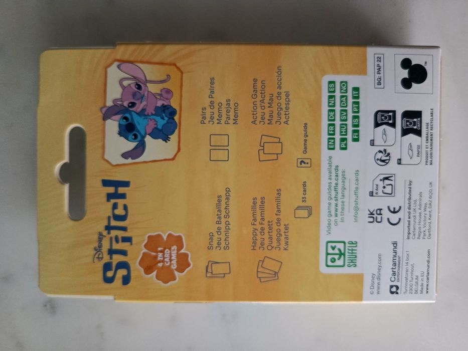 Cartamundi Disney Stitch 4w 1 karty do gry dla dzieci