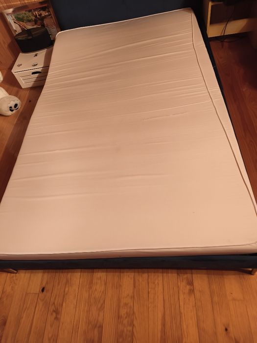 vidaXL Estrutura de cama 120x200 cm tecido azul