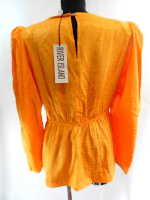 Bluzka z długim rękawem Vintage bufiasty pomarańczowa River 44 XXL