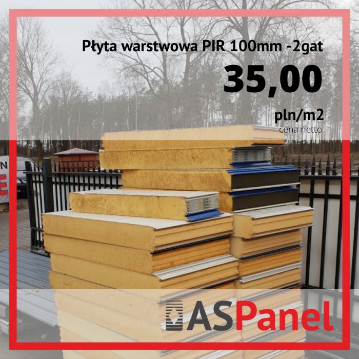 Płyta WARSTWOWA ścienna różne grubości PIR - 2 gat