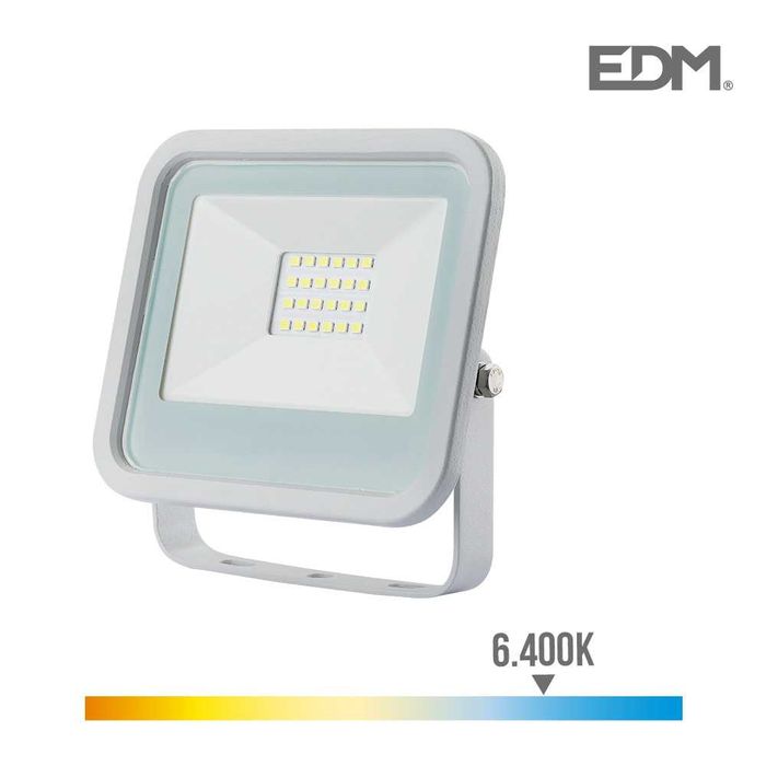 EDM - Projetor Led Extraplano 20w 6400k 1400 Lum - Branco - Novo caixa