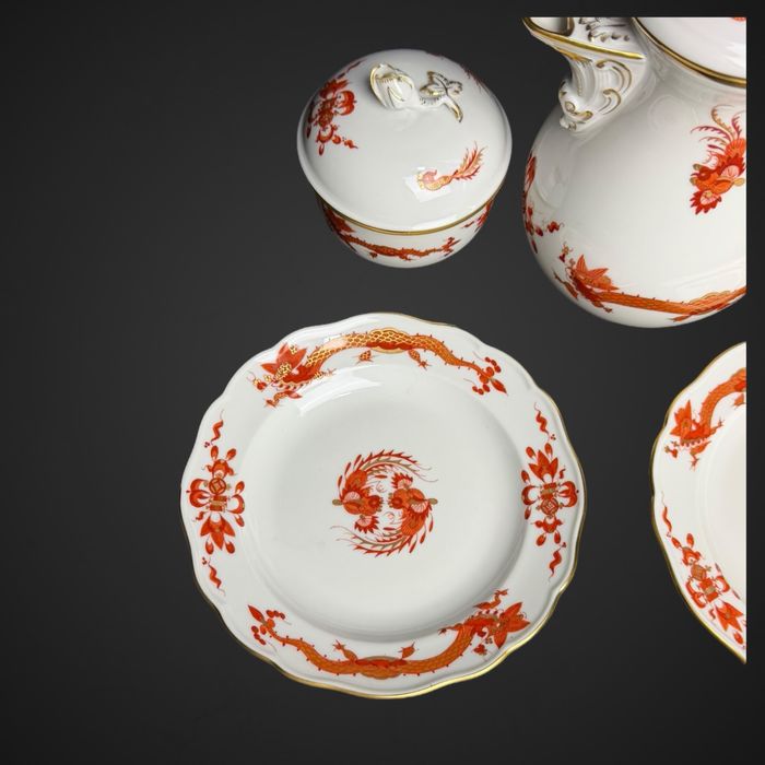 Serwis dla 2 osób miśnia meissen czerwony smok azjatycki B51/101101