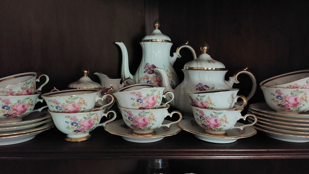 Serviço de chá antigo Gloria fine porcelain