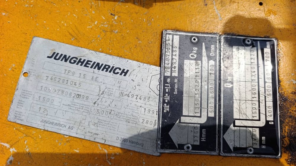 Газовий навантажувач Jungheinrich TFG 15 AE, 1.5 т, 1991 р.