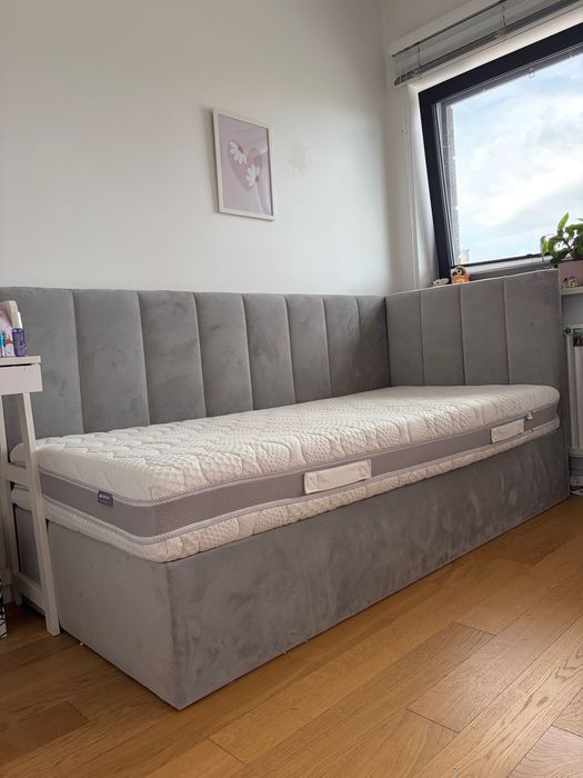 Łóżko 90x200 firmy Mybed tapicerowane z pojemnikiem