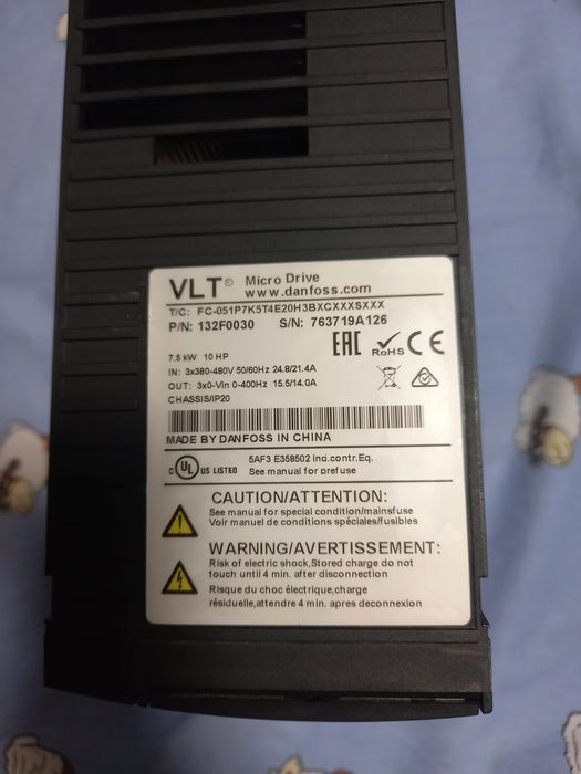 132F0030 Danfoss VLT 7,5 кВт Частотный преобразователь 132F0026  4кВт