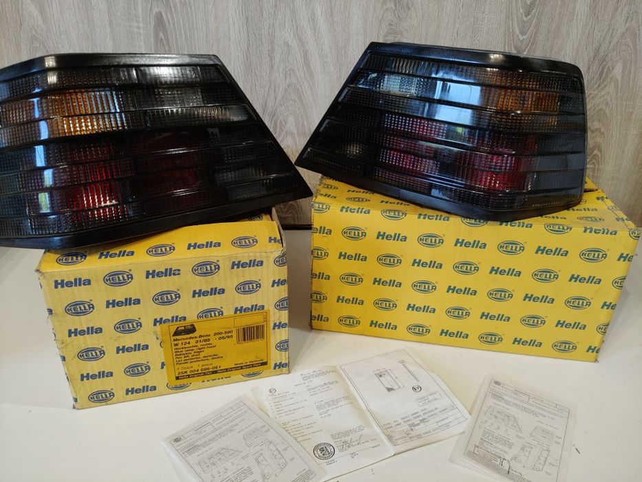 Mercedes 124 E 500 Black Hella lampy tył NOWE RARYTAS Brbus 7.3 Carlson Lorinser