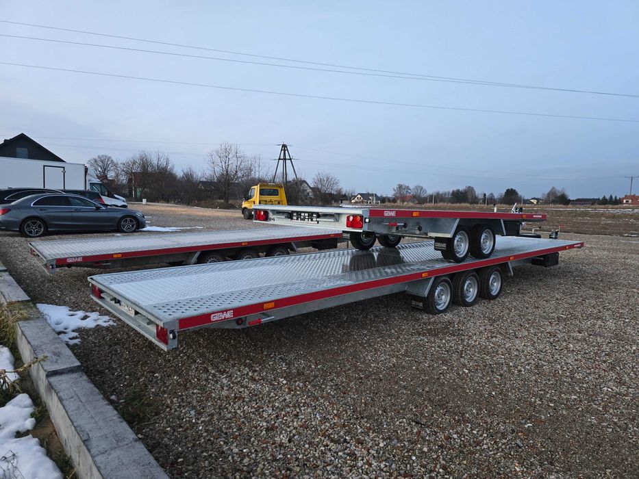 Wypożyczalnia przyczepy lawety 4,60m6,10m8,50m aluminiowa z OC sprawcy