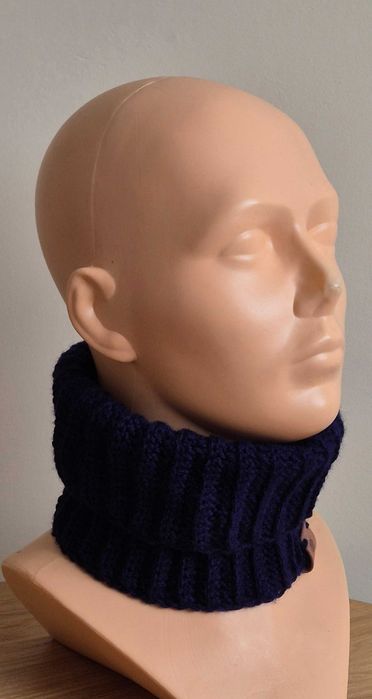 Granatowy golfik/ocieplacz zamiast szalika - Handmade