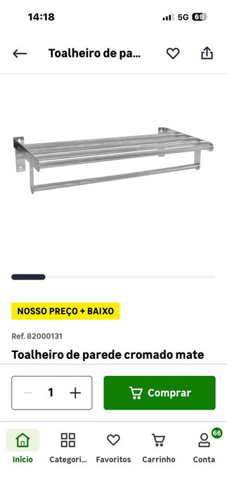 Toalheiro Inox novo