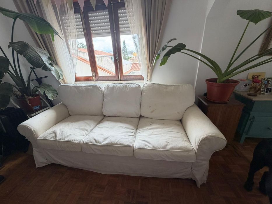 Sofá-cama IKEA Ektorp Pixbo – Branco – Inclui colchão