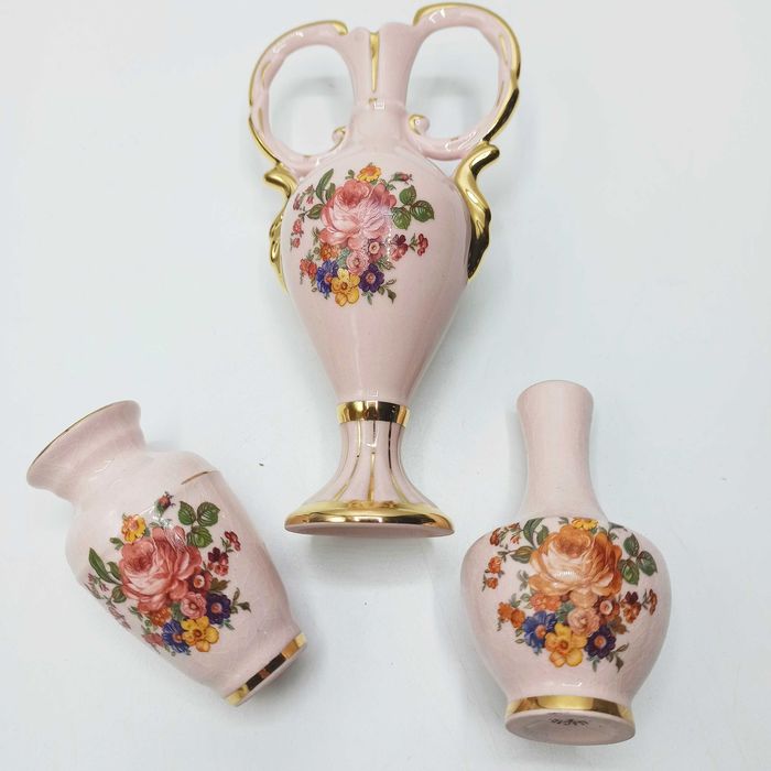 Kolekcjonerska czeska różowa porcelana