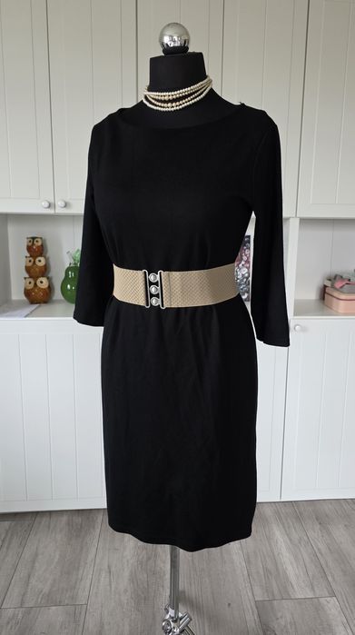 Czarna elastyczna sukienka Kappahl plus size 44 46 mała czarna black