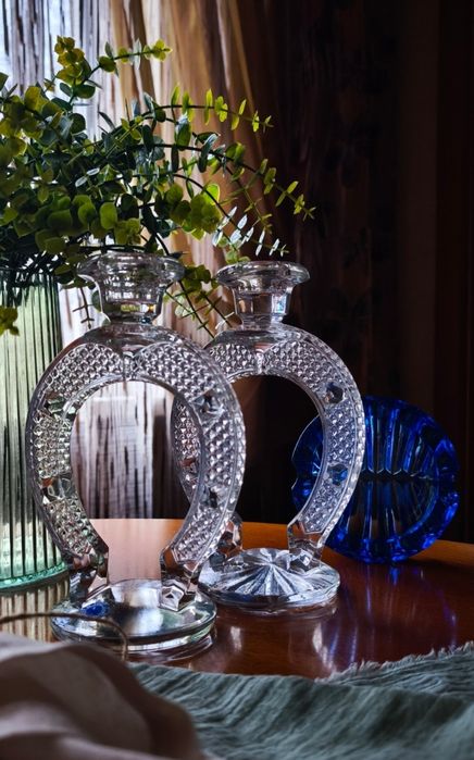 Подсвечник підсвічник хрусталь кришталь старинное стекло подарок декор