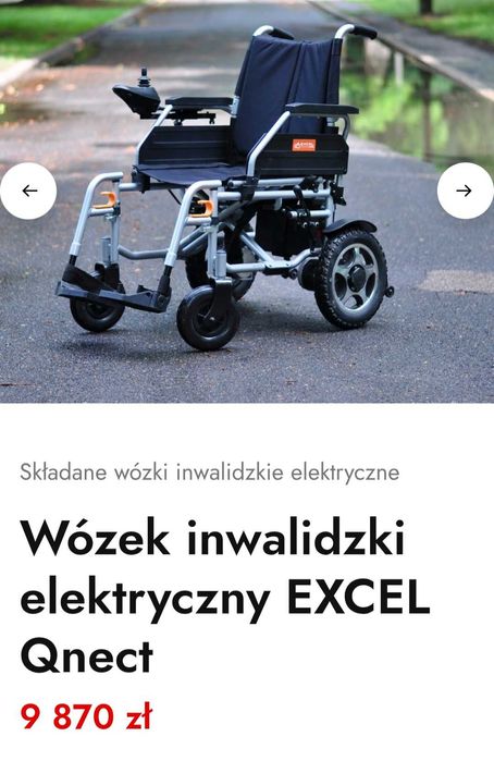 NOWY Elektryczny Wózek Inwalidzki Excel Qnect 45cm
