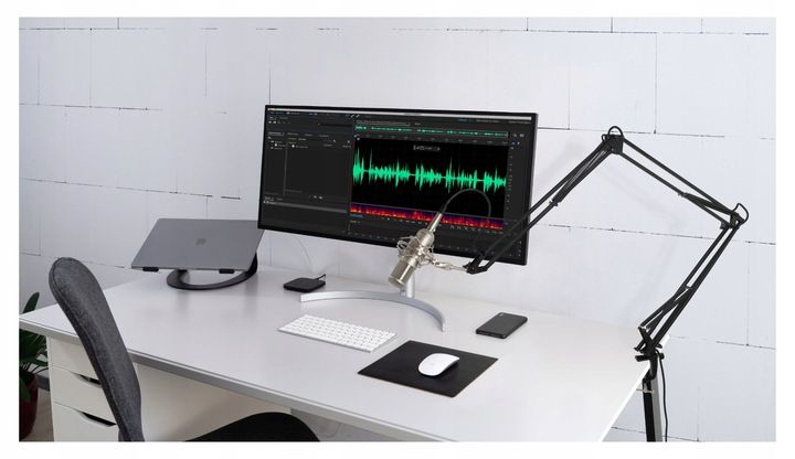 Statyw Mikrofonowy Biurkowy Łamany Uchwyt Na Mikrofon Profesjonalny