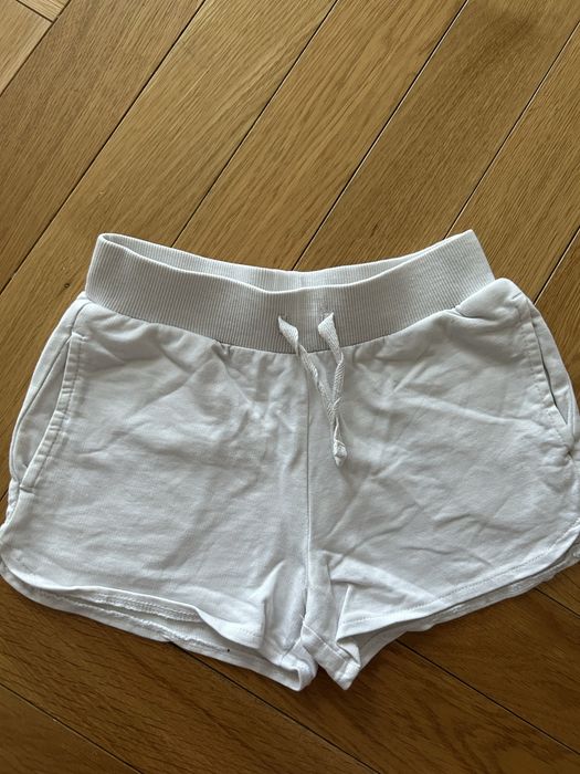 Spodenki uniseks białe rozmiar 110 cm, bawełna