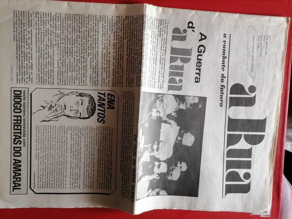 Jornal A RUA nº 1 Editado em 8 de Abril 1976 Director Manuel Maria Murias