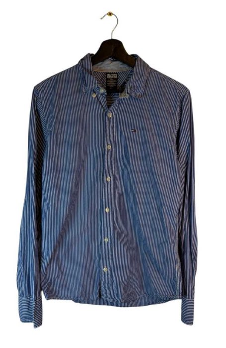 Koszula w paski Tommy Hilfiger niebieska z logiem s