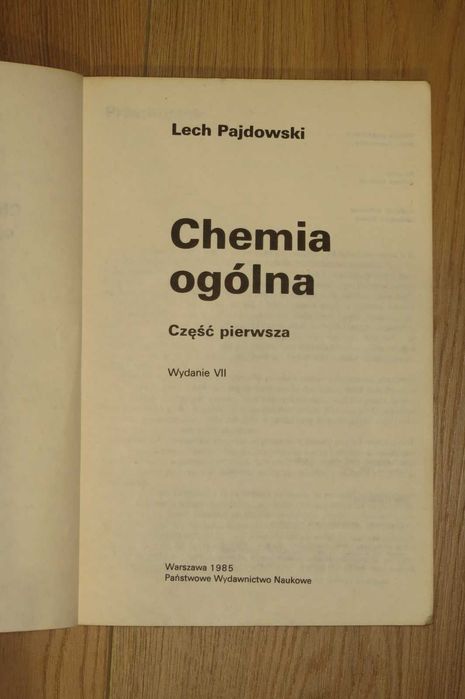Chemia ogólna cz.1 L. Pajdowski (PWN 1985)