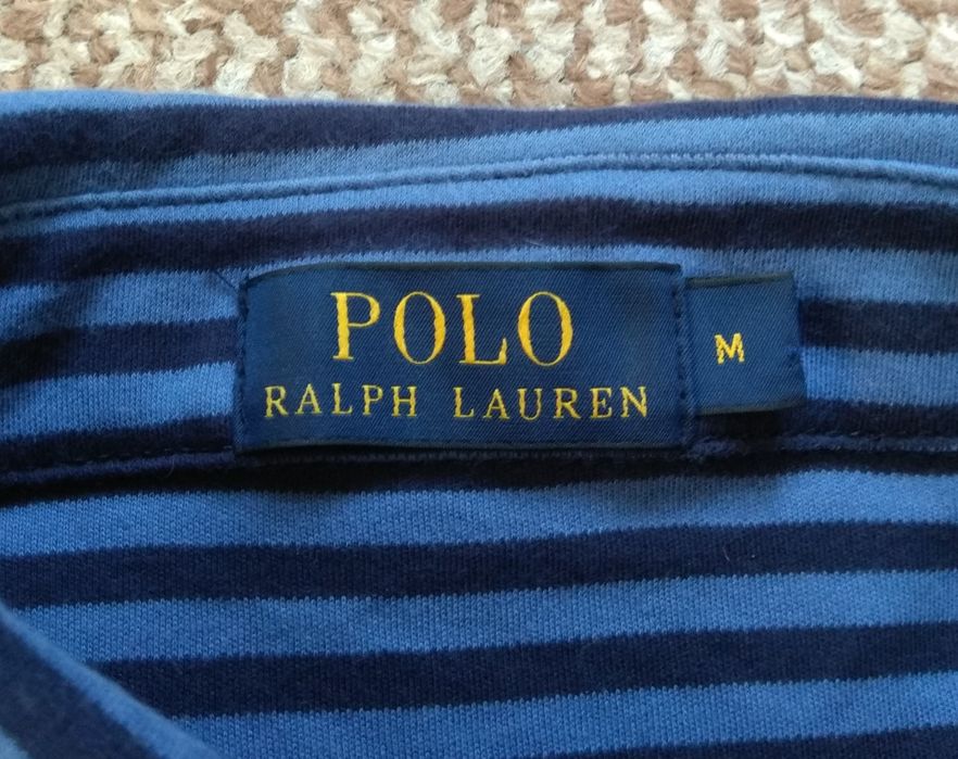 Ralph Lauren Polo поло футболка оригинал M синяя в полоску