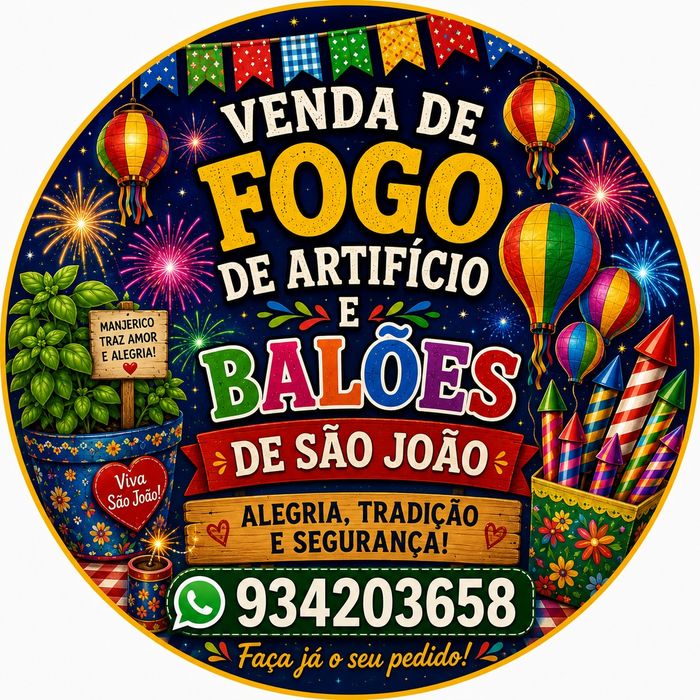 Balões S.João e luzes coloridas