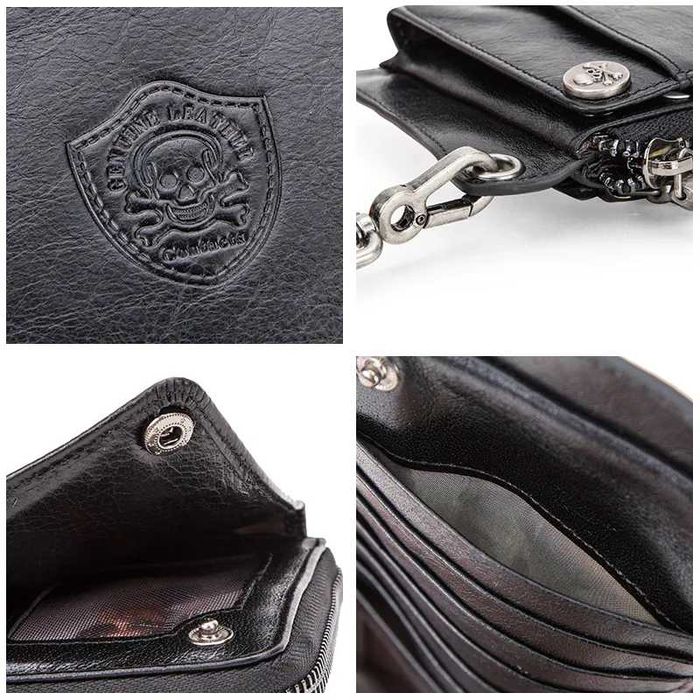 Клач кошелёк CONTACTS "Bones" из 100% натуральной коровьей кожи!