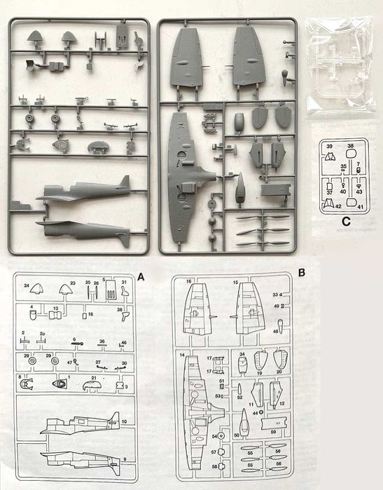Italieri_Spitfire Mk. Vb. ESc.1:72. Completo mas sem as decalcomanias.
