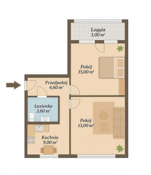 Pokój dla 1 osoby – Wrocław Psie Pole, ul. Sycowska 1100zł z opłatami