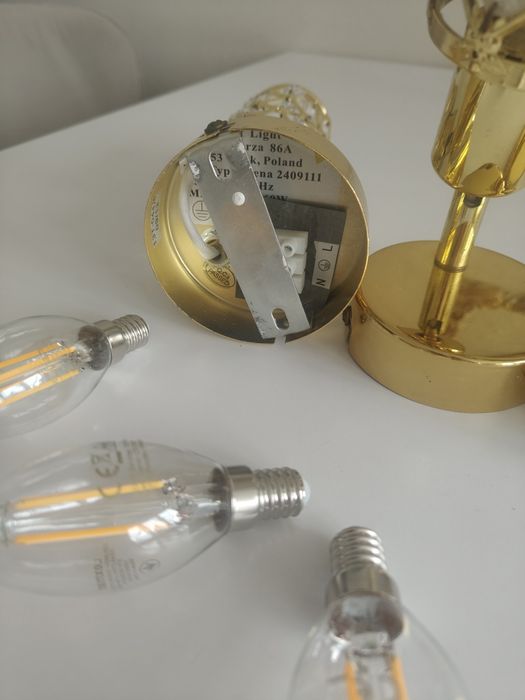 Lampy sufitowe, spot złoty