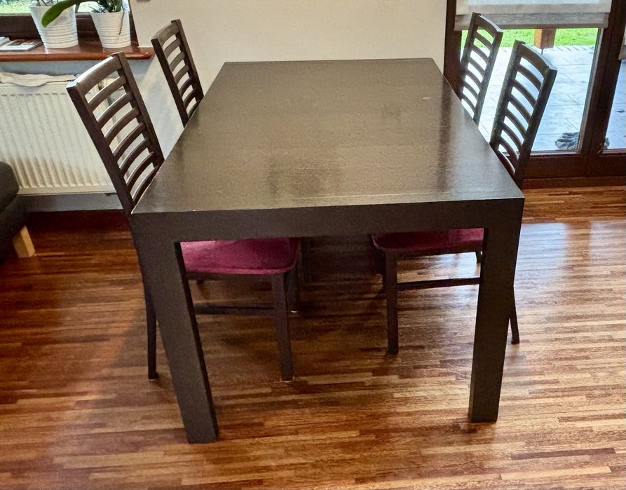 Stół rozkładany 140 x 90 cm + 2 dostawki 45 cm + 12 krzeseł