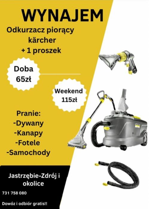 Odkurzacz piorący Karcher Puzzi 10/1 cena za 24h! Wynajem!