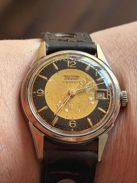Tissot Visodate 15jewels, 35/44mm, w stali, lata 50te, sprawny