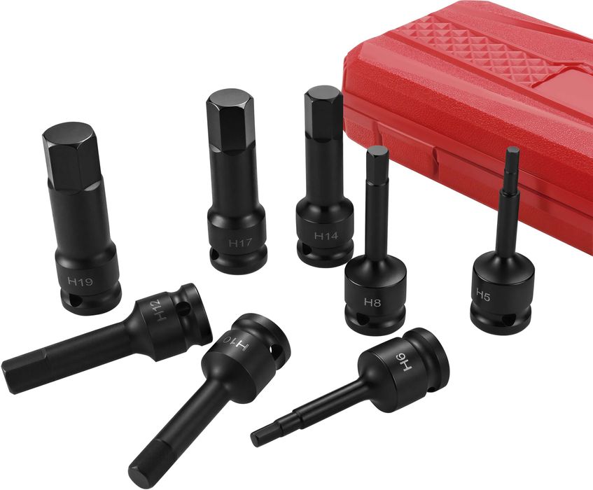 NASADKI UDAROWE imbus HEX IMBUSOWE 1/2" 5-19mm zestaw 8el KD5431