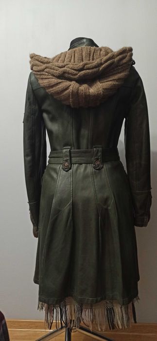 Włoski skórzany płaszcz Delan