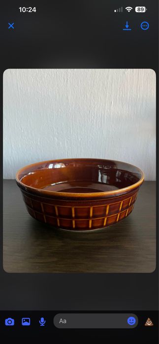 Misa ceramiczna Pruszków PRL brązowa vintage